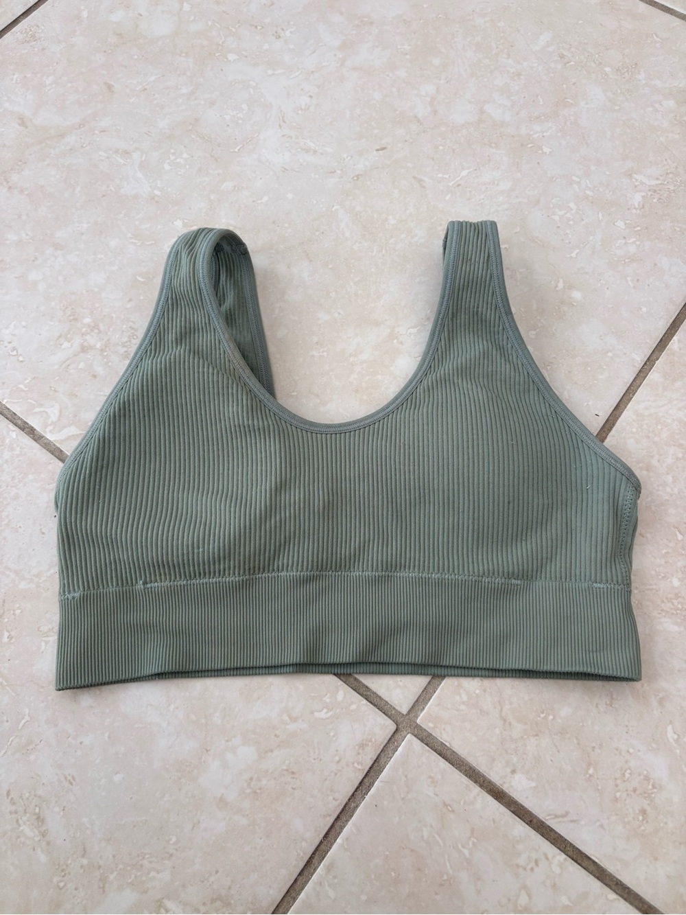 Aerie green ribbed sports bra Size M